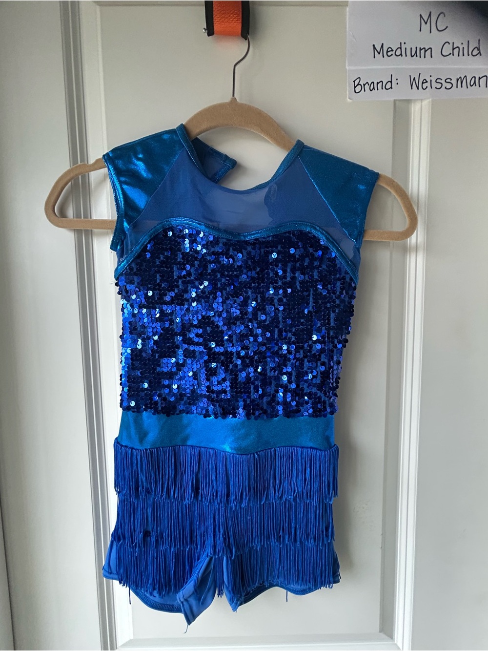 Weissman Royal Blue Sequin Fringe Dance Costume